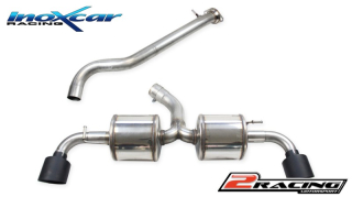 turbo centrale diretto+ Adattatore + Posteriore 2 silenziatori con uscita průměru 114 Racing BLACK CERAMIC DX+SX Inoxcar racing CATBACK.TOYA.11.114CBLACK