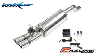 Zadní tlumič koncovkou výfuku 2 x průměru 70 Racing + Valve společně selectric engine + Remote control Inoxcar racing VALV.A1.01