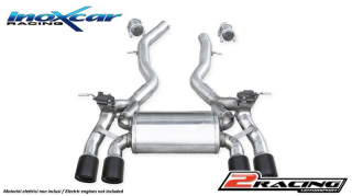 Zadní tlumič koncovkou výfuku 2x průměru 90 X-RACE Black Edition P+L + Valves assembly společně soriginal electric engines (electric engines not included) Inoxcar racing VALV.BM4.01.XR90BLACK