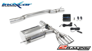 Zadní tlumič koncovkou výfuku 2 x průměru 90 Racing + Electric Valve společně sremote control Inoxcar racing VALV.MINI.01