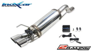 Zadní tlumič koncovkou výfuku 2 x průměru 80 Racing + Valve společně selectric engine + Remote control Inoxcar racing VALV.PUNTO.01