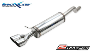 Zadní tlumič koncovkou výfuku 2 x průměru 80 Racing Exclusive assembly on original spoiler Volkswagen POLO AW GTI Inoxcar racing WPO.27.RA