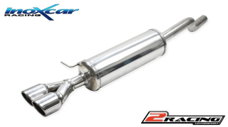 Zadní tlumič koncovkou výfuku 2 x průměru 80 X-RACE Exclusive assembly on original spoiler Volkswagen POLO AW GTI Inoxcar racing WPO.27.XR80