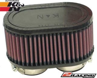 KN univerzální oválný filtr s dvojitou přírubou R-0990 vstupy 48 výška 82,5 mm s gumovým topem