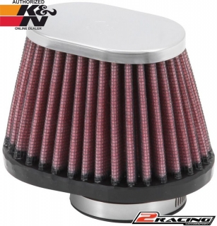 KN univerzální oválný kuželový filtr RC-2450 vstup 44 výška 70 mm s chromovým topem