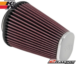 KN univerzální oválný kuželový filtr RC-3680 vstup 62 výška 152 mm s chromovým topem