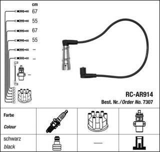 Zapalovací kabely NGK Alfa Romeo 146 1.6 (05.95-09.96) RC-AR914 7307 (sada)