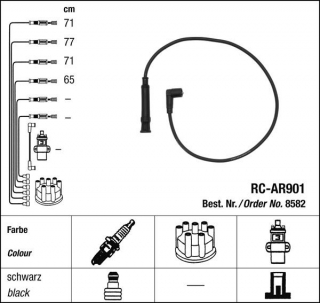 Zapalovací kabely NGK Alfa Romeo 146 1.8 Twin Spark (10.96-02.99) RC-AR901 8582 (sada)