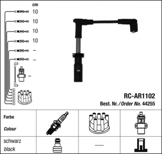 Zapalovací kabely NGK Alfa Romeo 156 1.8 Twin Spark (05.00-) RC-AR1102 44255 (sada)