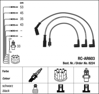 Zapalovací kabely NGK Alfa Romeo 164 2.0 (02.88-10.92) RC-AR603 8224 (sada)