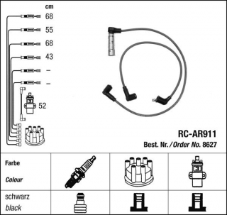 Zapalovací kabely NGK Alfa Romeo 33 1.5 (07.90-12.95) RC-AR911 8627 (sada)