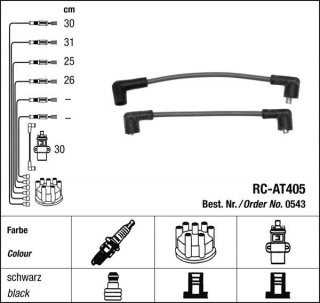 Zapalovací kabely NGK Austin Mini 1.3 (10.80-09.84) RC-AT405 543 (sada)