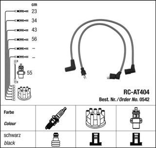 Zapalovací kabely NGK Austin Montego 2.0 (12.88-09.92) RC-AT404 542 (sada)