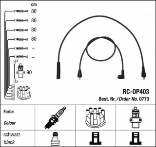 Zapalovací kabely NGK Bedford Rascal 1.0 (06.86-06.90) RC-OP403 773 (sada)