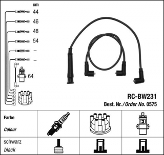 Zapalovací kabely NGK BMW 3 serie 316i 1.8 (05.87-08.88) RC-BW231 575 (sada)
