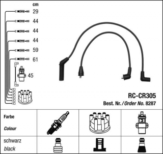 Zapalovací kabely NGK Chrysler Grand Voyager 3.3 (04.01-EGA) RC-CR305 8287 (sada)