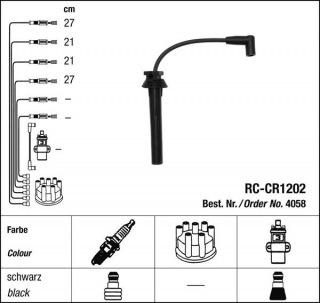 Zapalovací kabely NGK Chrysler Stratus 2.0 (10.97-09.00) RC-CR1202 4058 (sada)