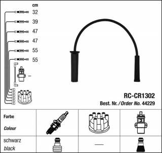 Zapalovací kabely NGK Chrysler Voyager 3.3 (01.00-03.01) RC-CR1302 44229 (sada)