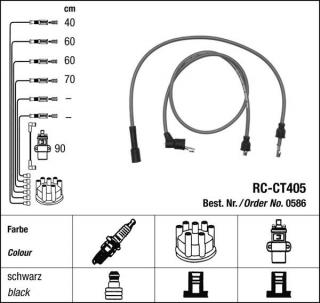 Zapalovací kabely NGK Citroen CX 2.0 (07.79-05.86) RC-CT405 586 (sada)