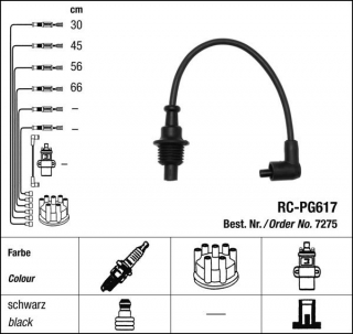 Zapalovací kabely NGK Citroen Jumper 2.0 (04.02-) RC-PG617 7275 (sada)