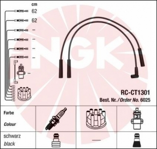 Zapalovací kabely NGK Citroen LN 0.6 (11.76-07.79) RC-CT1301 6025 (sada)