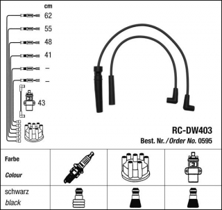 Zapalovací kabely NGK Daewoo Espero 1.5 (01.95-11.97) RC-DW403 595 (sada)