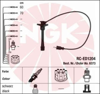 Zapalovací kabely NGK Daihatsu Terios 1.3 (05.97-09.00) RC-ED1204 6373 (sada)