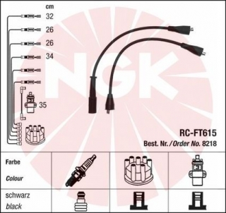 Zapalovací kabely NGK Fiat Duna 1.1 (06.87-12.91) RC-FT615 8218 (sada)