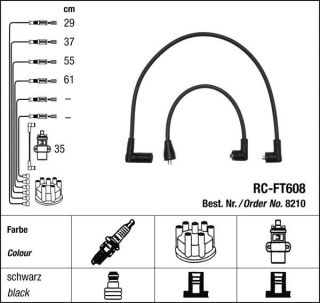 Zapalovací kabely NGK Fiat Tipo 1.4 (05.89-10.92) RC-FT608 8210 (sada)