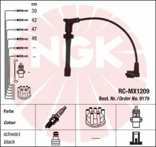 Zapalovací kabely NGK GAZ (Volha) 405;406;409  16V () RC-MX1209 9179 (sada)