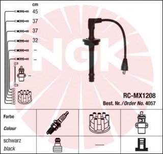 Zapalovací kabely NGK GAZ (Volha) Volga 2.4 (04.04-) RC-MX1208 4057 (sada)