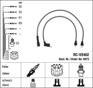 Zapalovací kabely NGK Honda Accord 1.8 (01.84-12.85) RC-VX402 973 (sada)