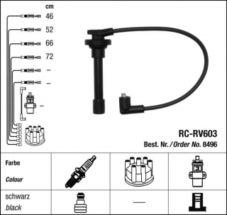 Zapalovací kabely NGK Honda Accord 2.0 (01.91-12.92) RC-RV603 8496 (sada)
