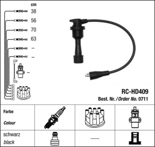 Zapalovací kabely NGK Hyundai Elantra 1.6 (12.90-05.95) RC-HD409 711 (sada)
