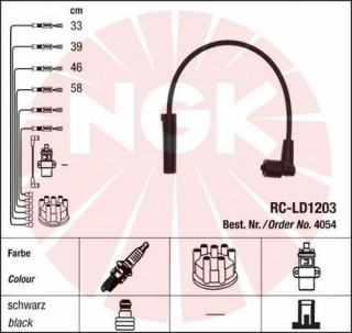 Zapalovací kabely NGK Lada 112(VAZ2112) 1.5 (10.00-09.04) RC-LD1203 4054 (sada)