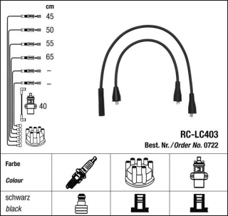 Zapalovací kabely NGK Lancia A112 1.0 (07.76-08.85) RC-LC403 722 (sada)
