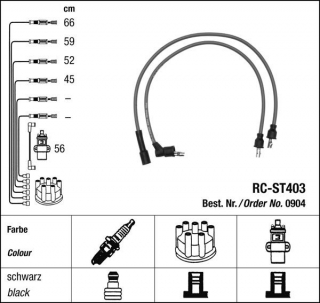 Zapalovací kabely NGK Lancia Delta 1.6 Turbo (03.88-10.93) RC-ST403 904 (sada)