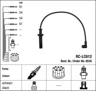 Zapalovací kabely NGK Lancia Delta 2.0 Turbo (07.91-10.94) RC-LC612 8530 (sada)