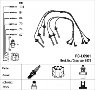 Zapalovací kabely NGK Lancia Thema 3.0 (11.92-09.94) RC-LC901 8575 (sada)