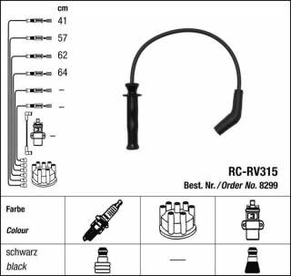 Zapalovací kabely NGK Land Rover Discovery 2.0 (10.93-12.98) RC-RV315 8299 (sada)