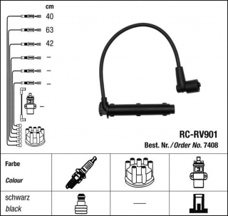 Zapalovací kabely NGK Land Rover Freelander 2.5 (10.00-09.03) RC-RV901 7408 (sada)