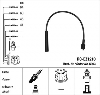 Zapalovací kabely NGK Mazda 323 1.3 (05.94-10.96) RC-EZ1210 5903 (sada)