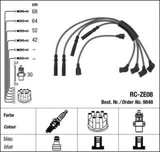 Zapalovací kabely NGK Mazda 323 1.3 (09.89-07.94) RC-ZE08 9848 (sada)