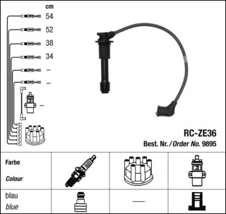 Zapalovací kabely NGK Mazda 323 1.9 (08.94-) RC-ZE36 9895 (sada)