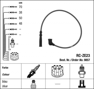 Zapalovací kabely NGK Mazda 323F 1.3 (09.98-05.04) RC-ZE23 9857 (sada)