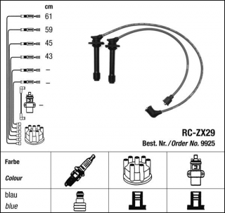Zapalovací kabely NGK Mazda 626 2.0 (08.91-06.97) RC-ZX29 9925 (sada)