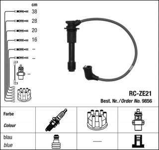 Zapalovací kabely NGK Mazda MX-5 1.8 (11.00-10.05) RC-ZE21 9856 (sada)