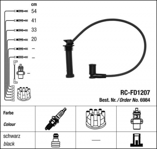 Zapalovací kabely NGK Mazda Tribute 2.0 (03.00-) RC-FD1207 6984 (sada)