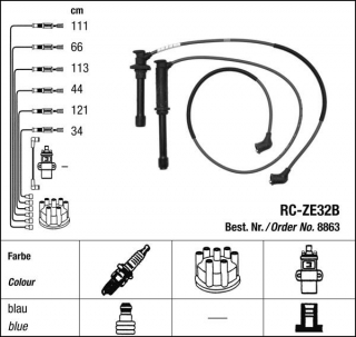 Zapalovací kabely NGK Mazda Xedos 9 2.3 (07.00-) RC-ZE32B 8863 (sada)