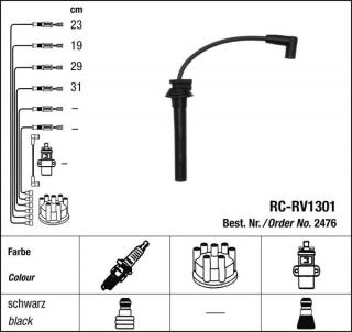 Zapalovací kabely NGK Mini Cooper 1.6 (05.04-09.06) RC-RV1301 2476 (sada)
